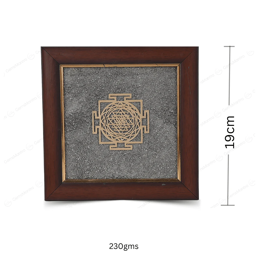 Shri Yantra Pyrite Dust Frame – for Prosperity [SKU049] - Image 3