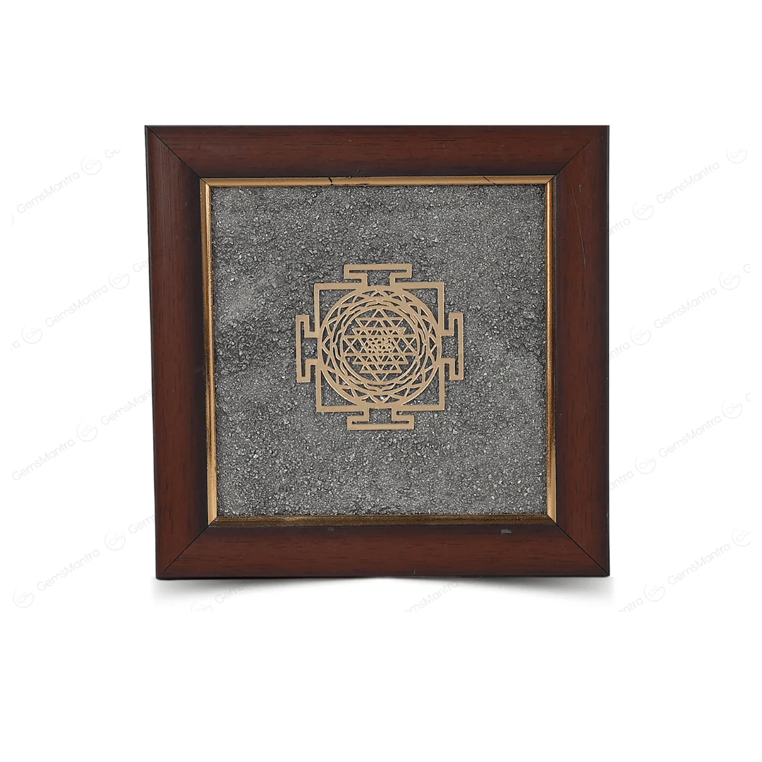 Shri Yantra Pyrite Dust Frame – for Prosperity [SKU049] - Image 4