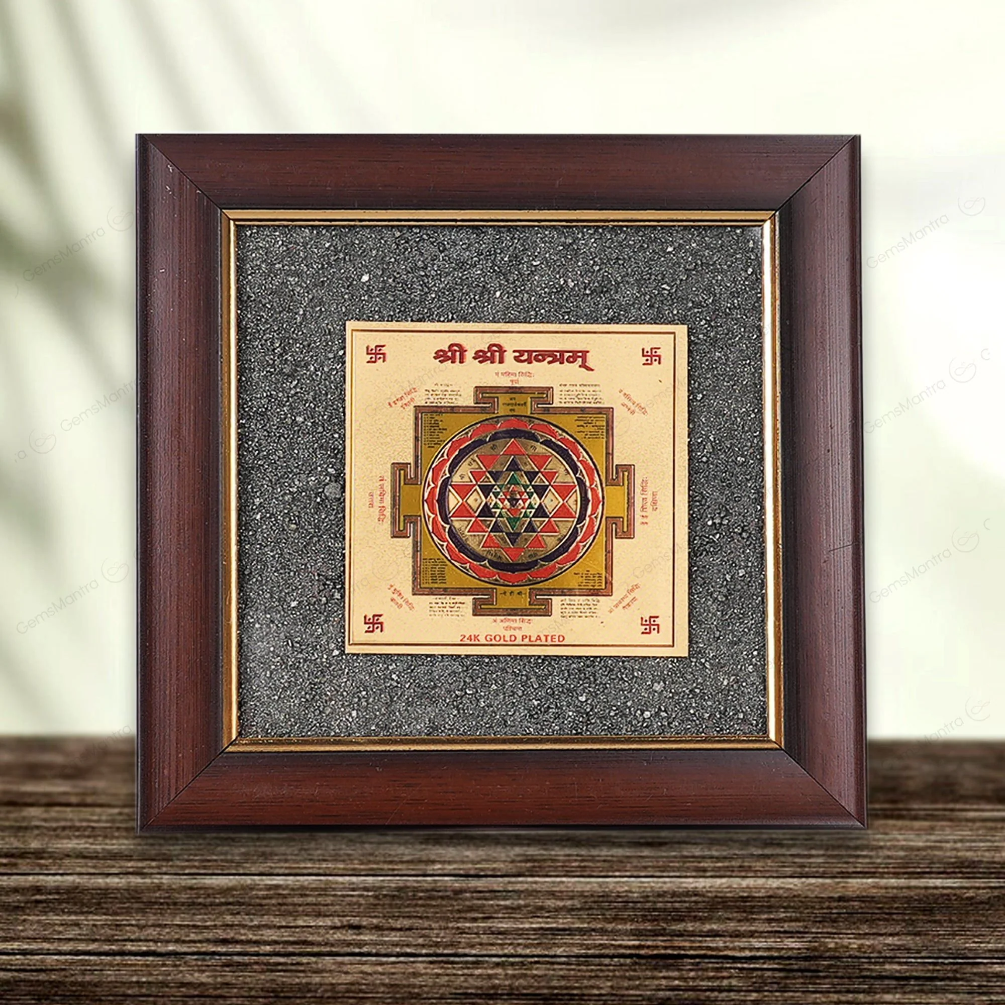 Shri Yantra Pyrite Dust Frame – for Prosperity - Image 3
