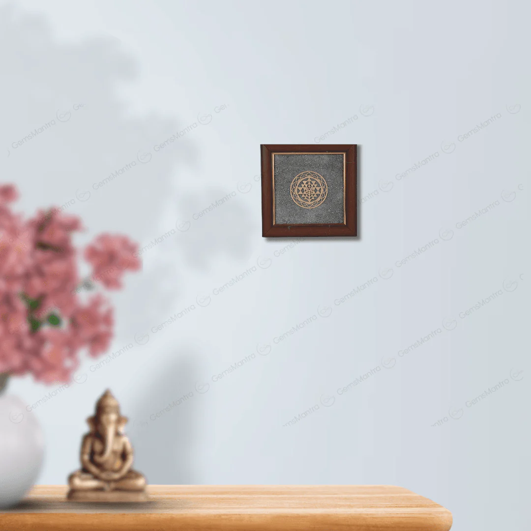 Shriparni Shri Yantra Pyrite Dust Frame – for Prosperity - Image 2
