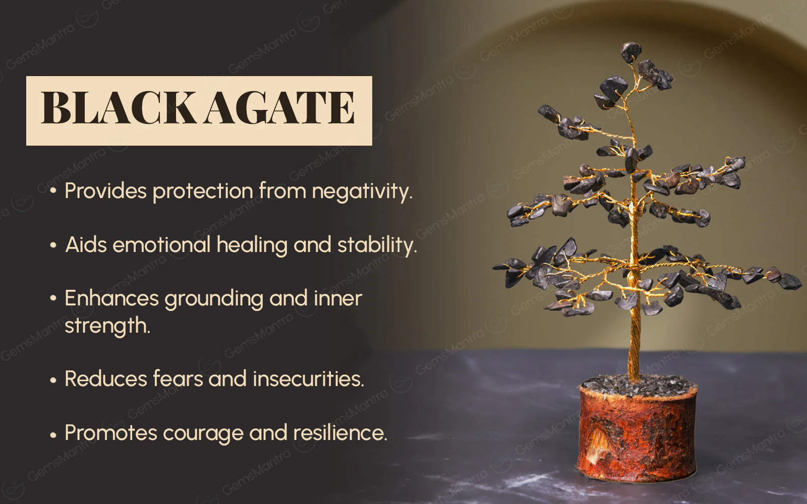 Black Agate Crystal Tree – Small, for Vastu - Image 3