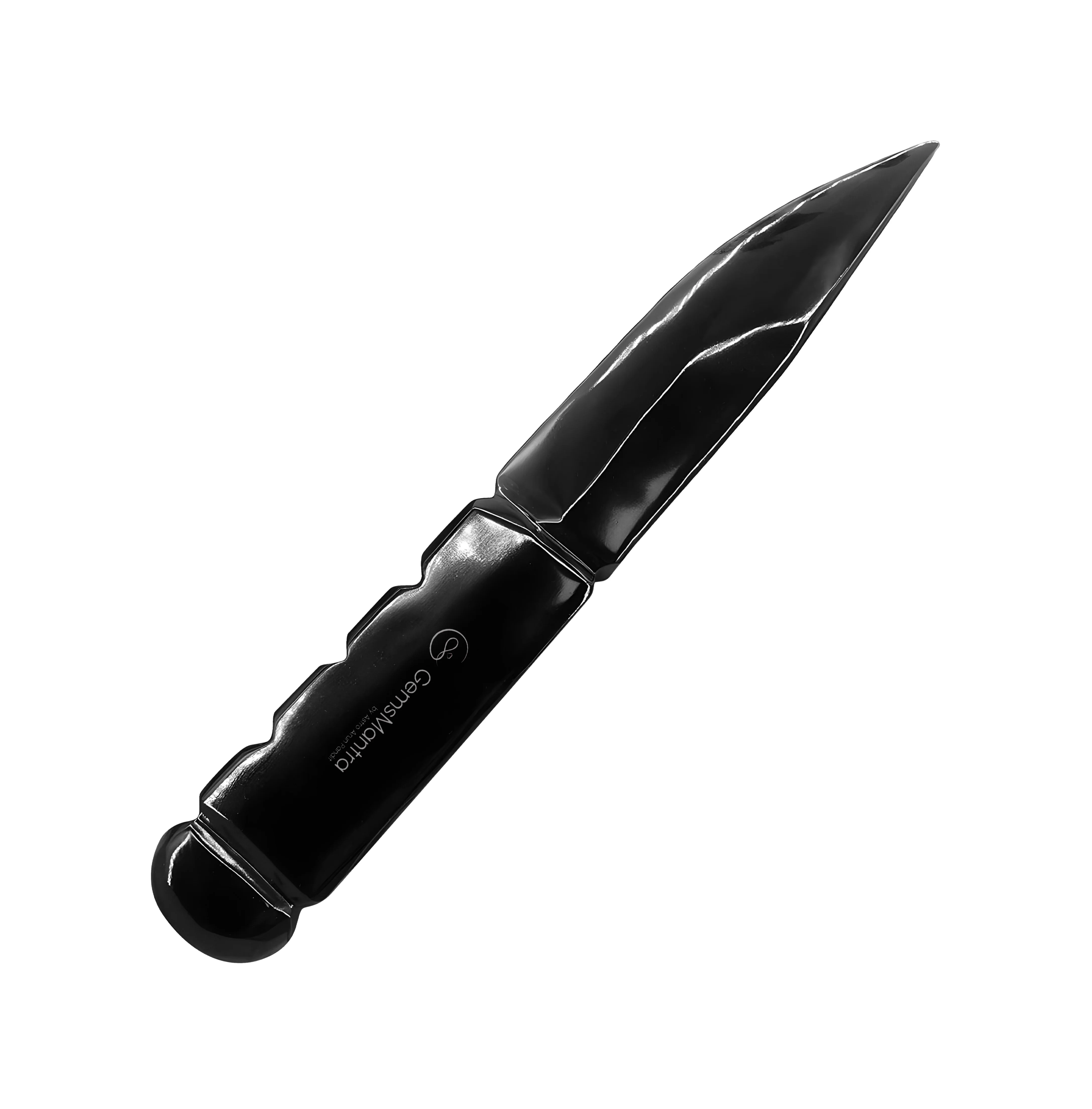 Black Obsidian Predator Knife – Decorative Crystal Carving - Image 4