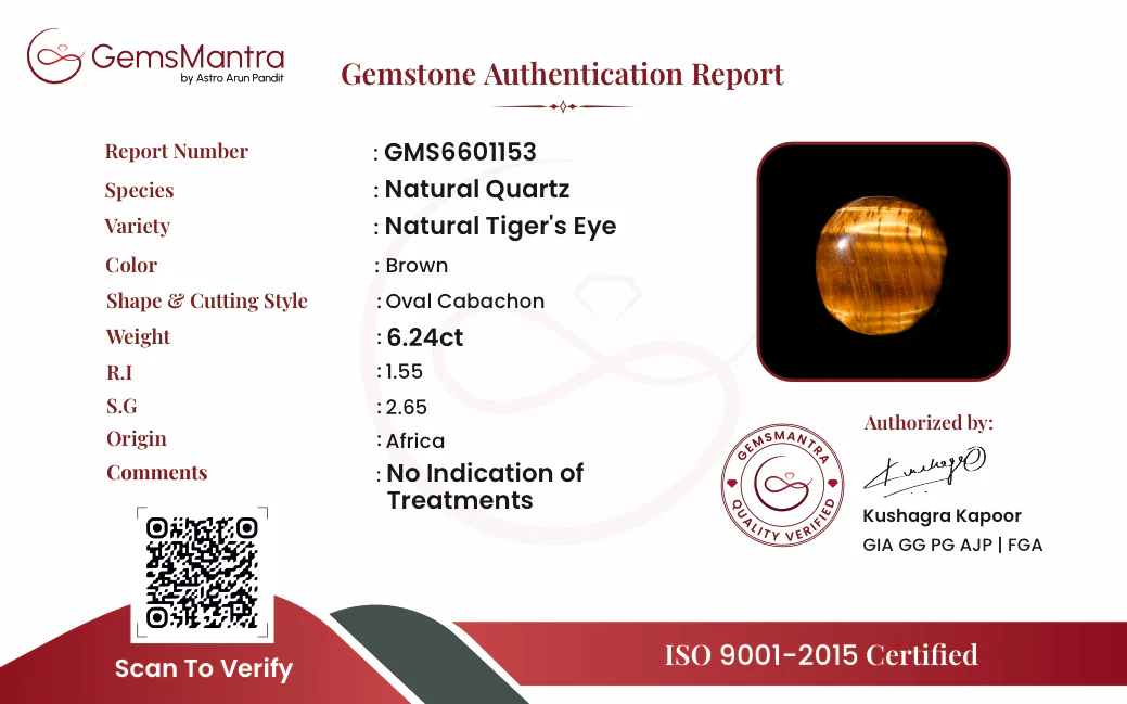 Tiger's Eye – 6.24 Carat / 6.9 Ratti [GM09833] - Image 3