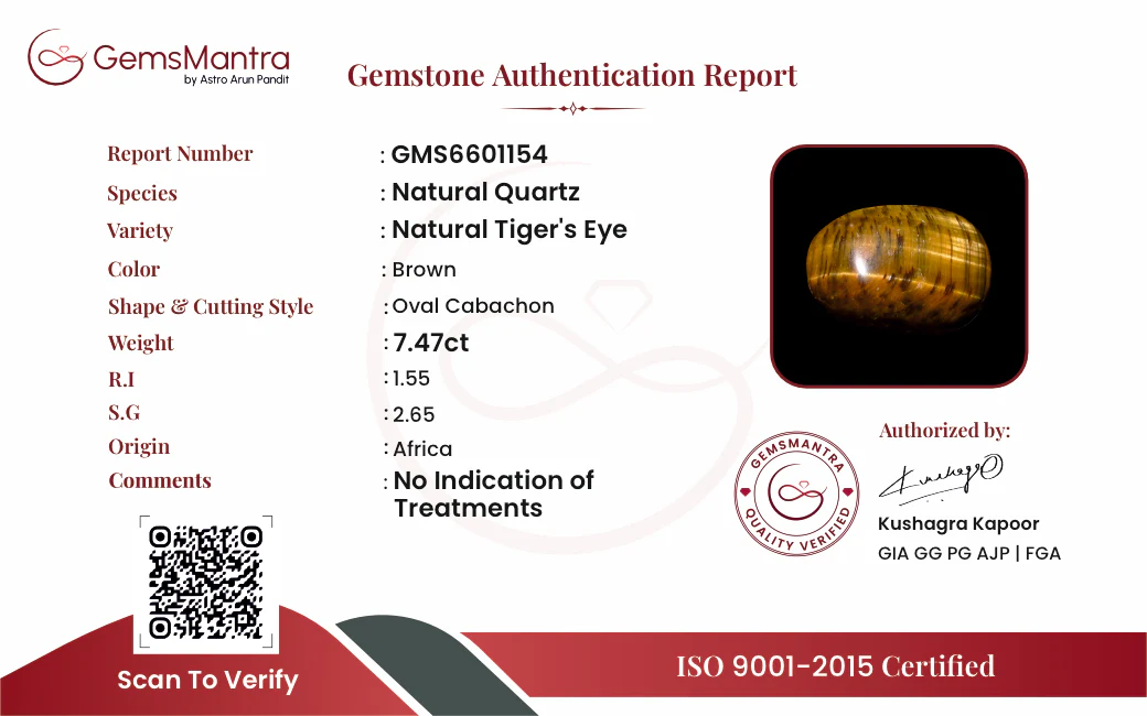 Tiger's Eye – 7.47 Carat / 8.2 Ratti [GM09834] - Image 3