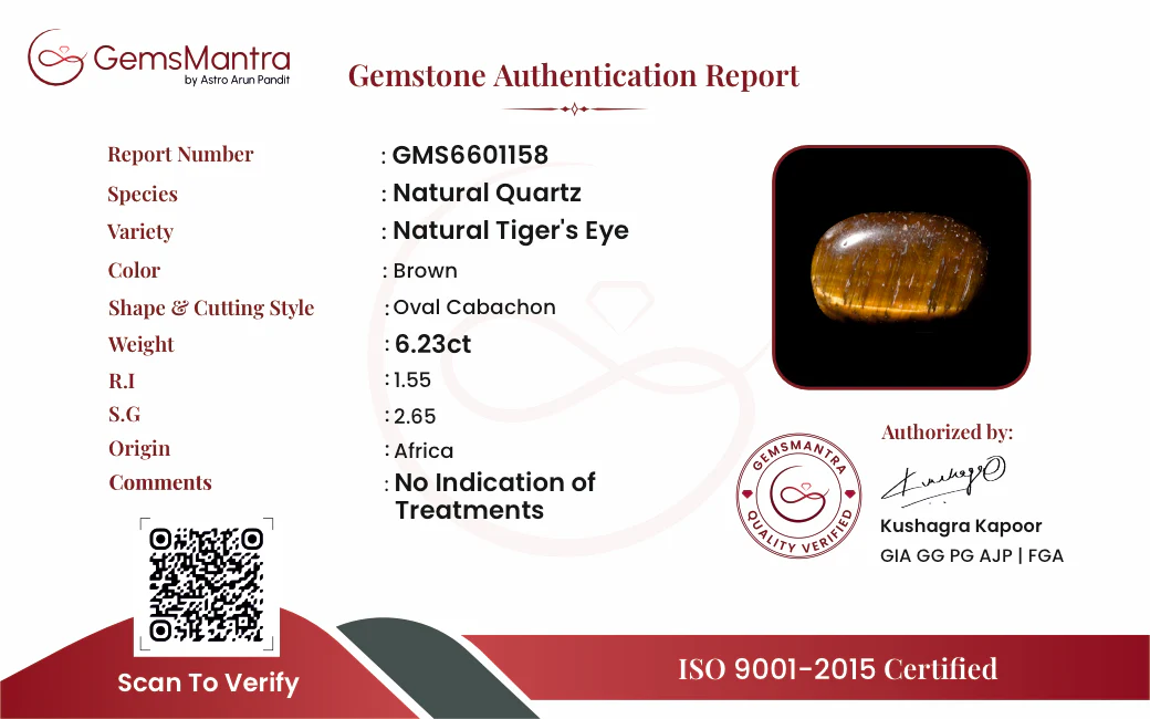 Tiger's Eye – 6.23 Carat / 6.9 Ratti [GM09838] - Image 3