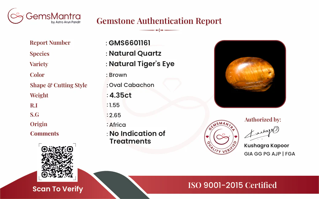 Tiger's Eye – 4.35 Carat / 4.8 Ratti [GM09841] - Image 3