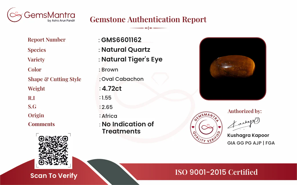 Tiger's Eye – 4.72 Carat / 5.2 Ratti [GM09842] - Image 3