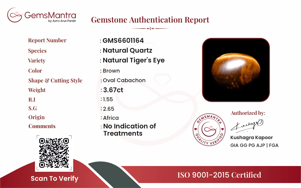 Tiger's Eye – 3.67 Carat / 4 Ratti [GM09844] - Image 3