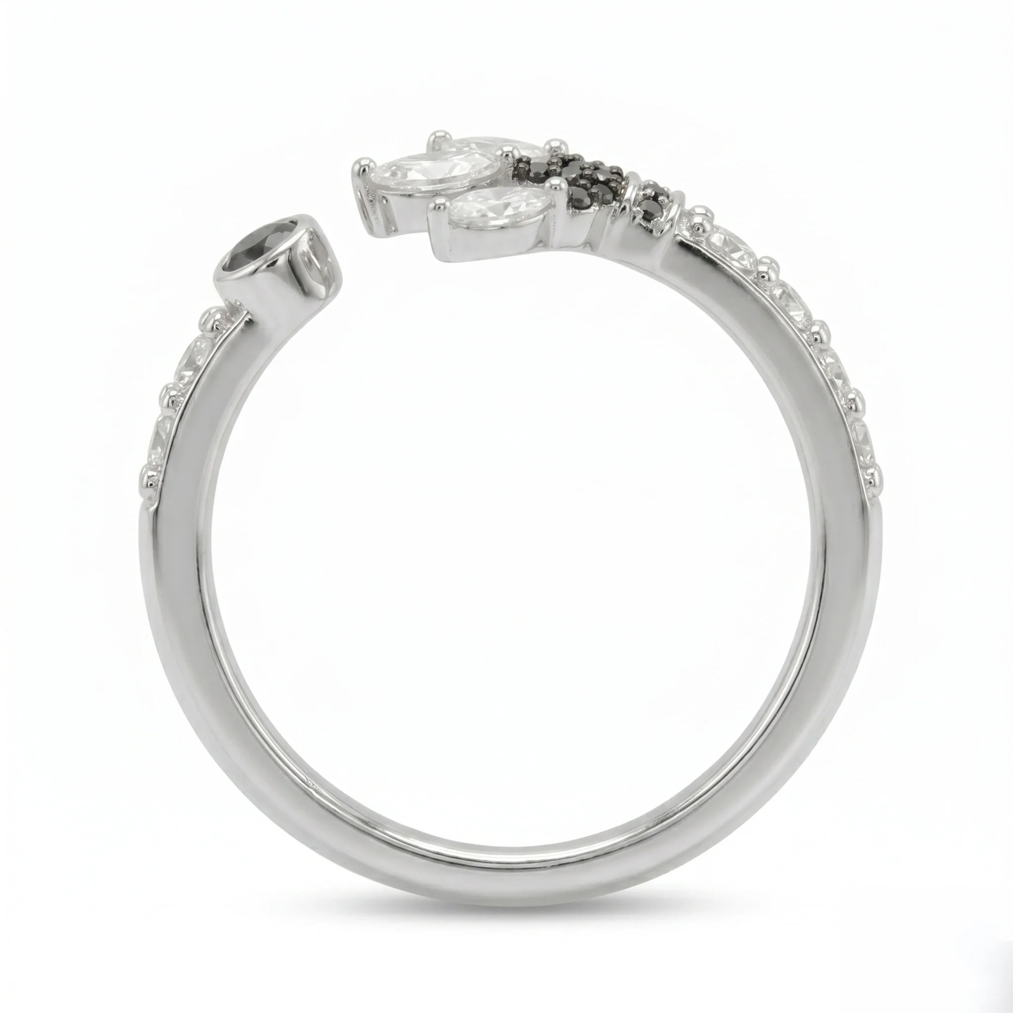 Trishul Black Stone Silver Ring - Image 5