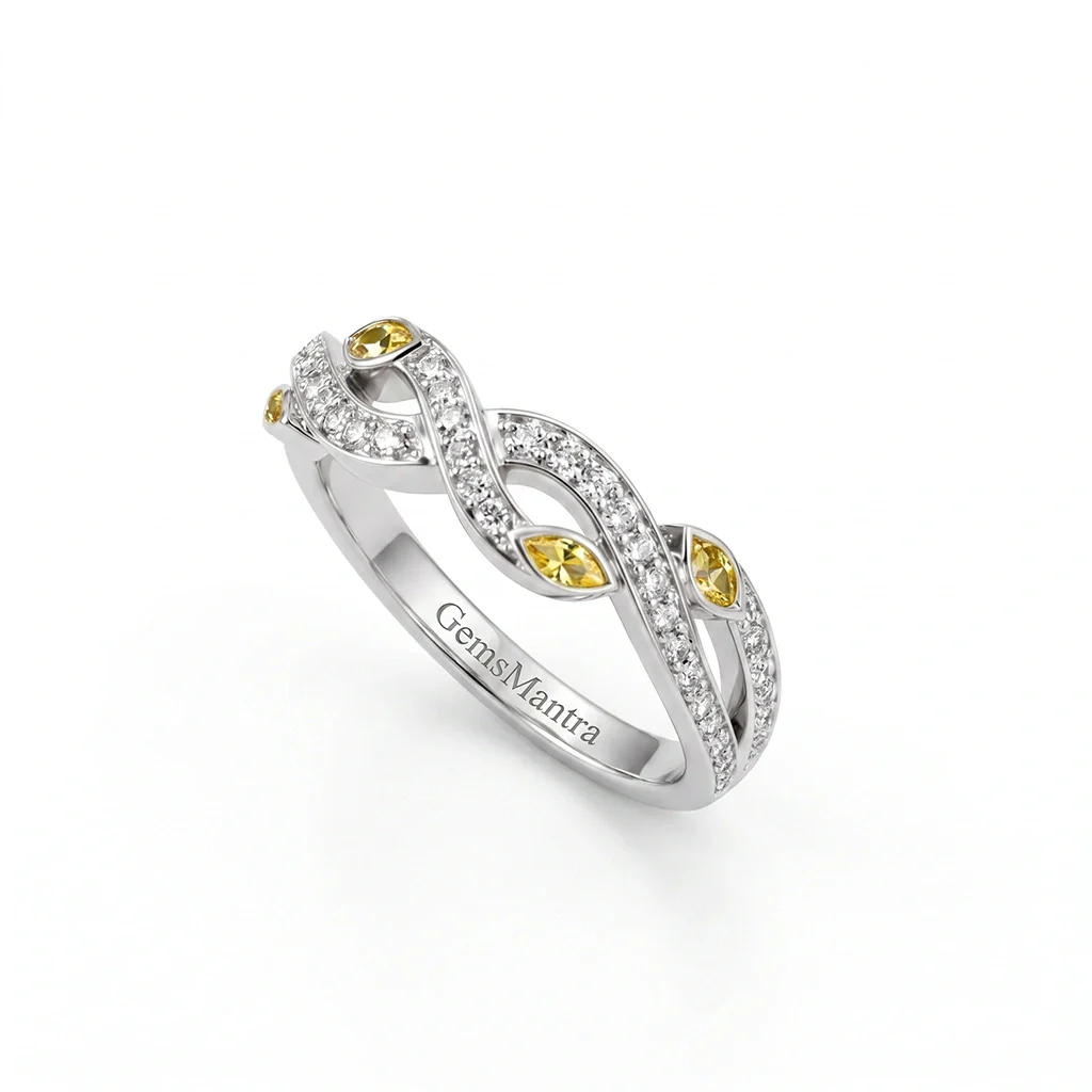 Twisted Vine Moissanite Band – 925 Silver - Image 3