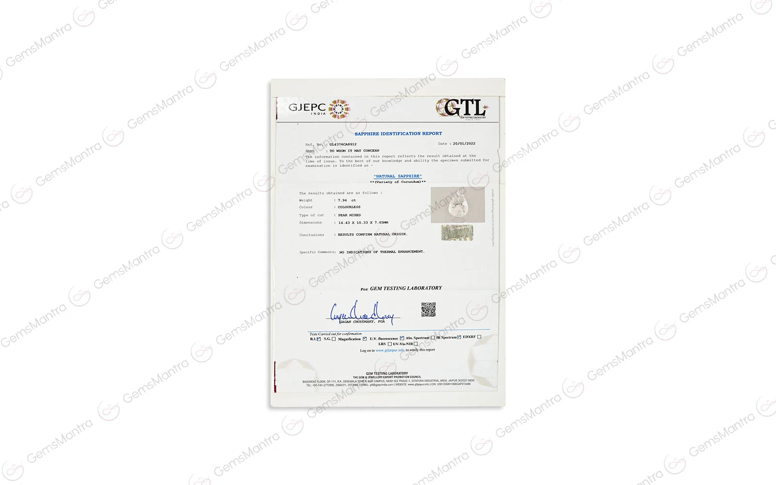 White Sapphire – 7.94 Carat / 8.7 Ratti [GM_102] - Image 3