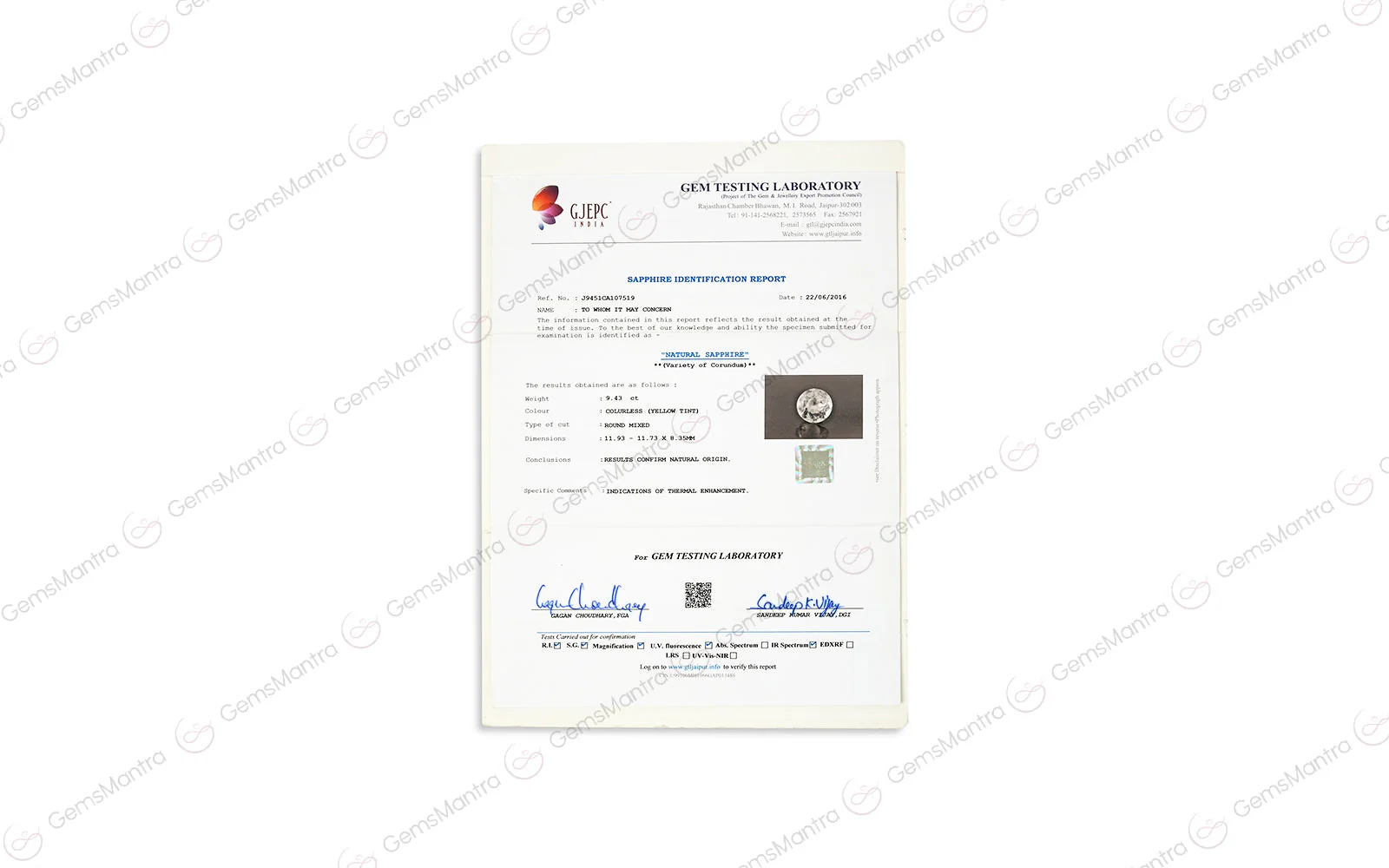 White Sapphire – 9.43 Carat / 10.4 Ratti [GM_103] - Image 3