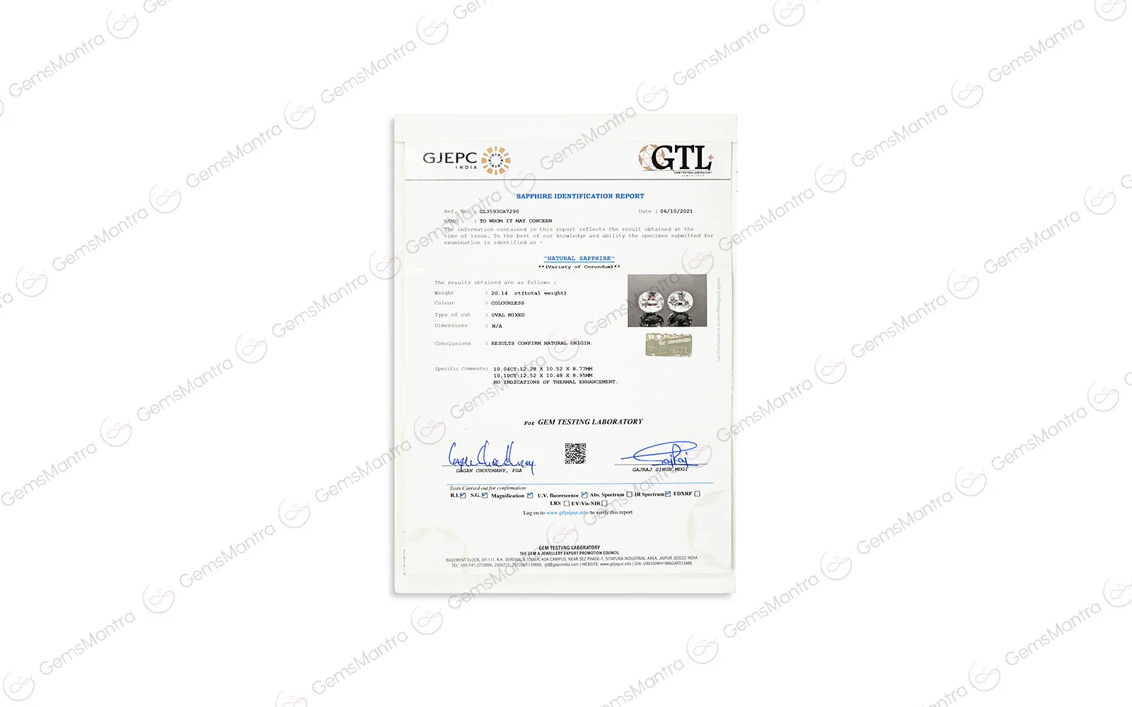 White Sapphire – 10.1 Carat / 11.1 Ratti [GM_105] - Image 3