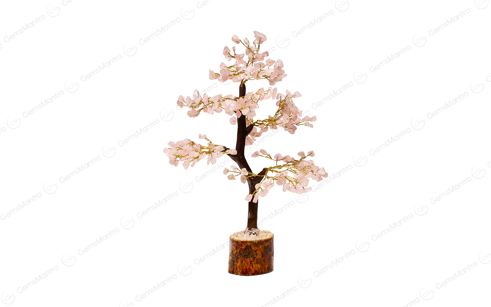 Rose Quartz Crystal Tree – Wooden Base, for Vastu - Image 2