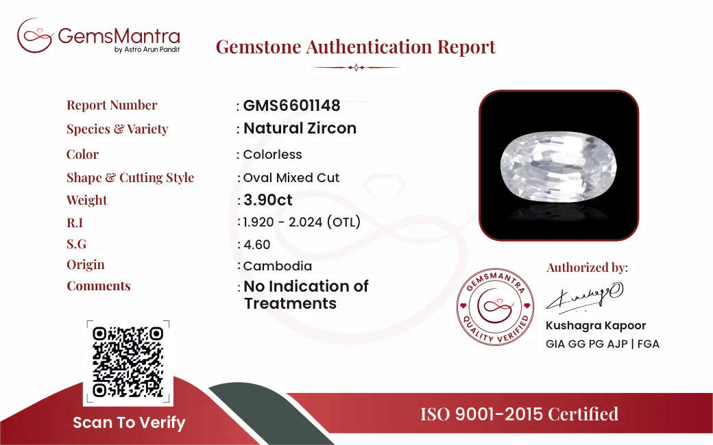 Zircon – 3.9 Carat / 4.3 Ratti [GM09795] - Image 3