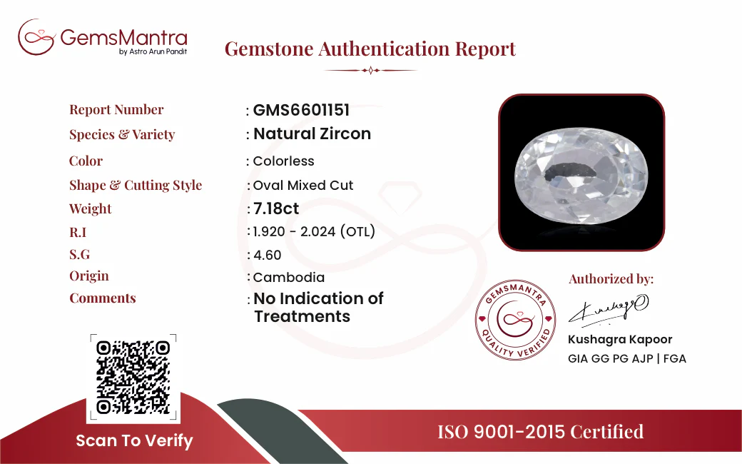 Zircon – 7.18 Carat / 7.9 Ratti [GM09798] - Image 3